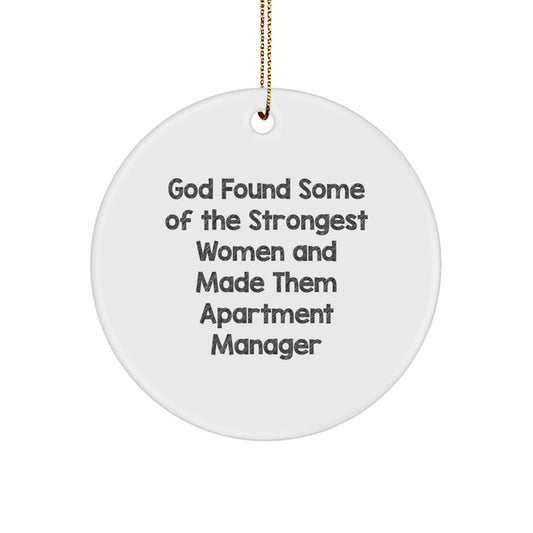 Funny Apartment Manager Circle Ornament, Gifts from Men, Women, Friends, Coworkers to Gifts for Apartment Manager, Christmas Unique Gifts - Image 1