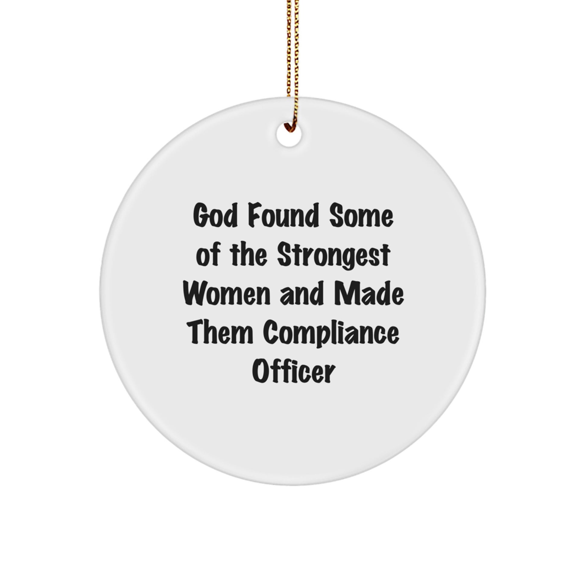 Funny Compliance Officer Gifts from Friends, Inspirational Compliance Officer Women Circle Ornament, Unique Christmas Unique Gifts for Compliance Officer Coworkers - Image 1