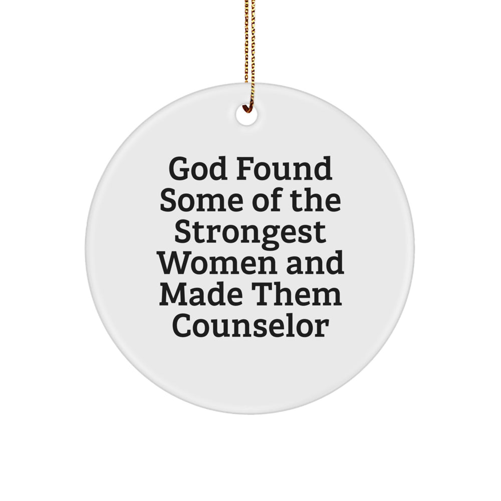 Funny Counselor Gifts for Women, Christmas Unique Circle Ornament for Counselor Friends from Men, Women, Coworkers - Image 1