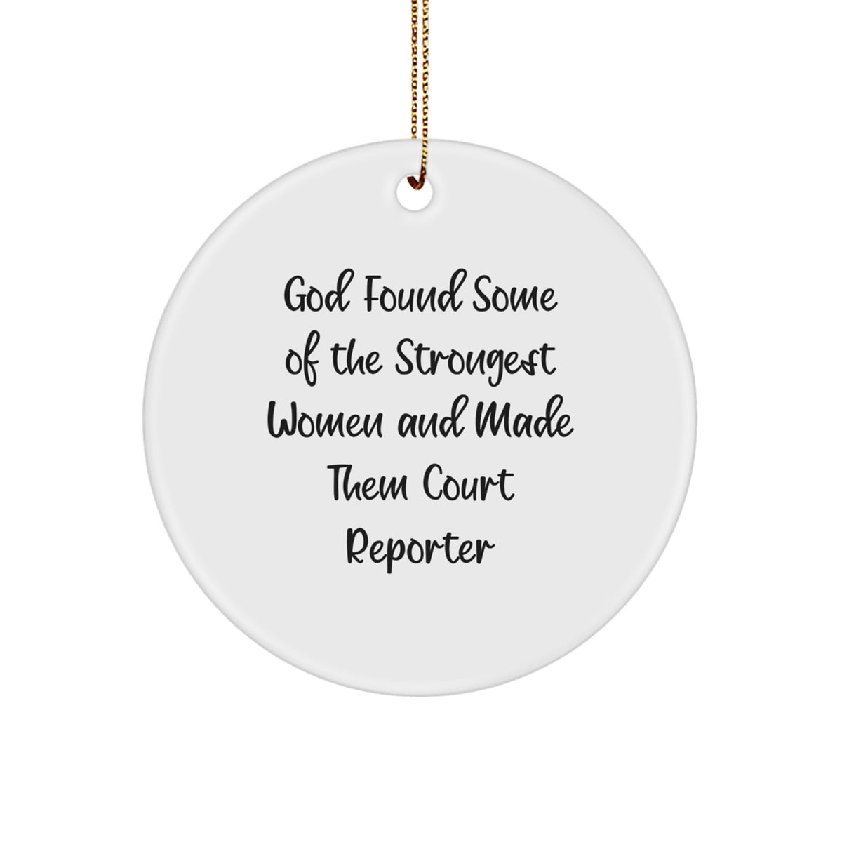 Court Reporter Circle Ornament Gift for Friends Strong Women Christmas - Image 1