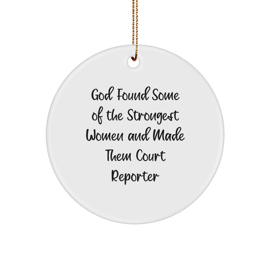 Court Reporter Circle Ornament Gift for Friends Strong Women Christmas - Image 1
