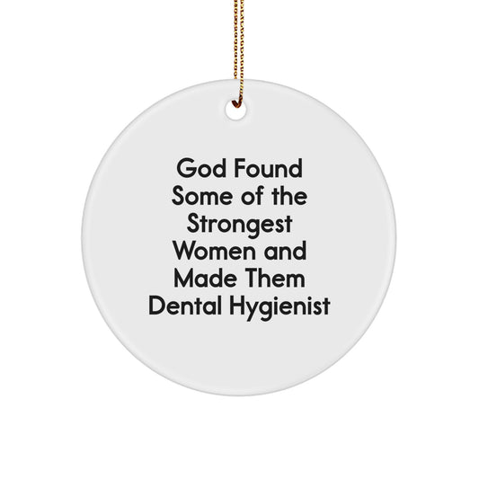 Funny Dental Hygienist Gifts from Friends, Unique Christmas Memorable Presents for Women, Inspirational Circle Ornament Quote - Image 1