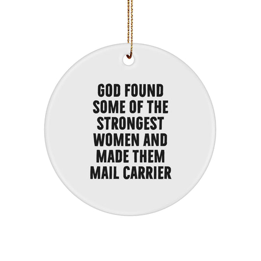 Funny Mail Carrier Gifts for Friends Family Mail Carrier Women - Circle Ornament Christmas Unique Gifts from Men - Image 1