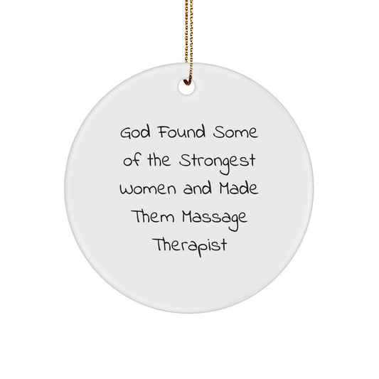 Funny Massage Therapist Gifts for Women, Inspirational Circle Ornament, Christmas Unique Gifts from Friends, Family - Image 1