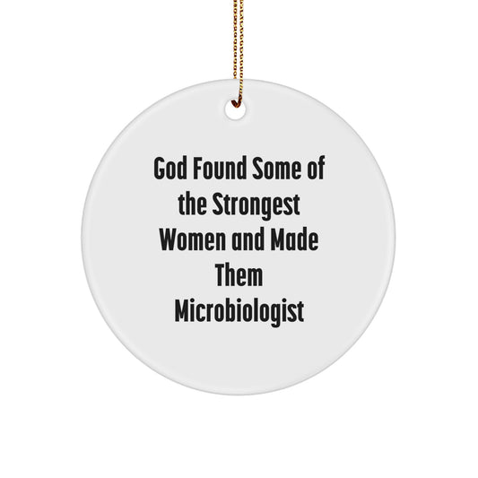 Funny Microbiologist Gifts from Friends for Women on Christmas Unique Ornaments Circle Decoration - Image 1