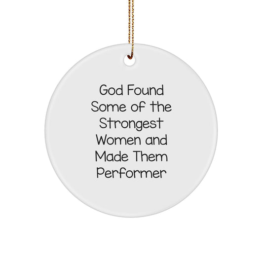 Funny Performer Gifts from Men to Women for Friends Unique Christmas Circle Ornaments White - Image 1