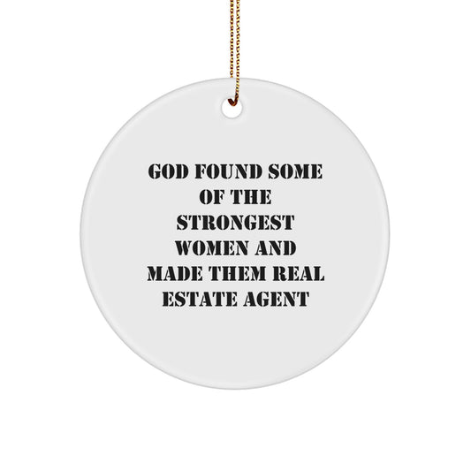 Funny Real Estate Agent Gifts from Men to Women Christmas Unique Ornaments Circle Shape - Image 1