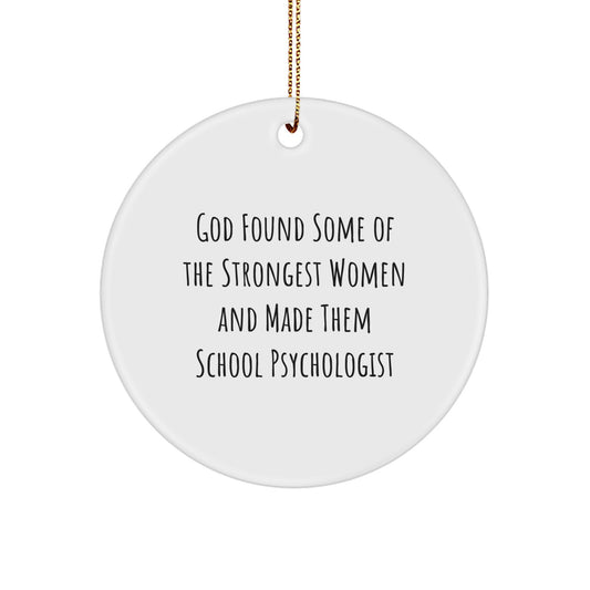 Funny Inspirational Gift for School Psychologist Friends Christmas Circle Ornament Gifts from Family, Gifts for School Psychologist Women, School Psychologist Men, School Psychologist Coworkers - Image 1