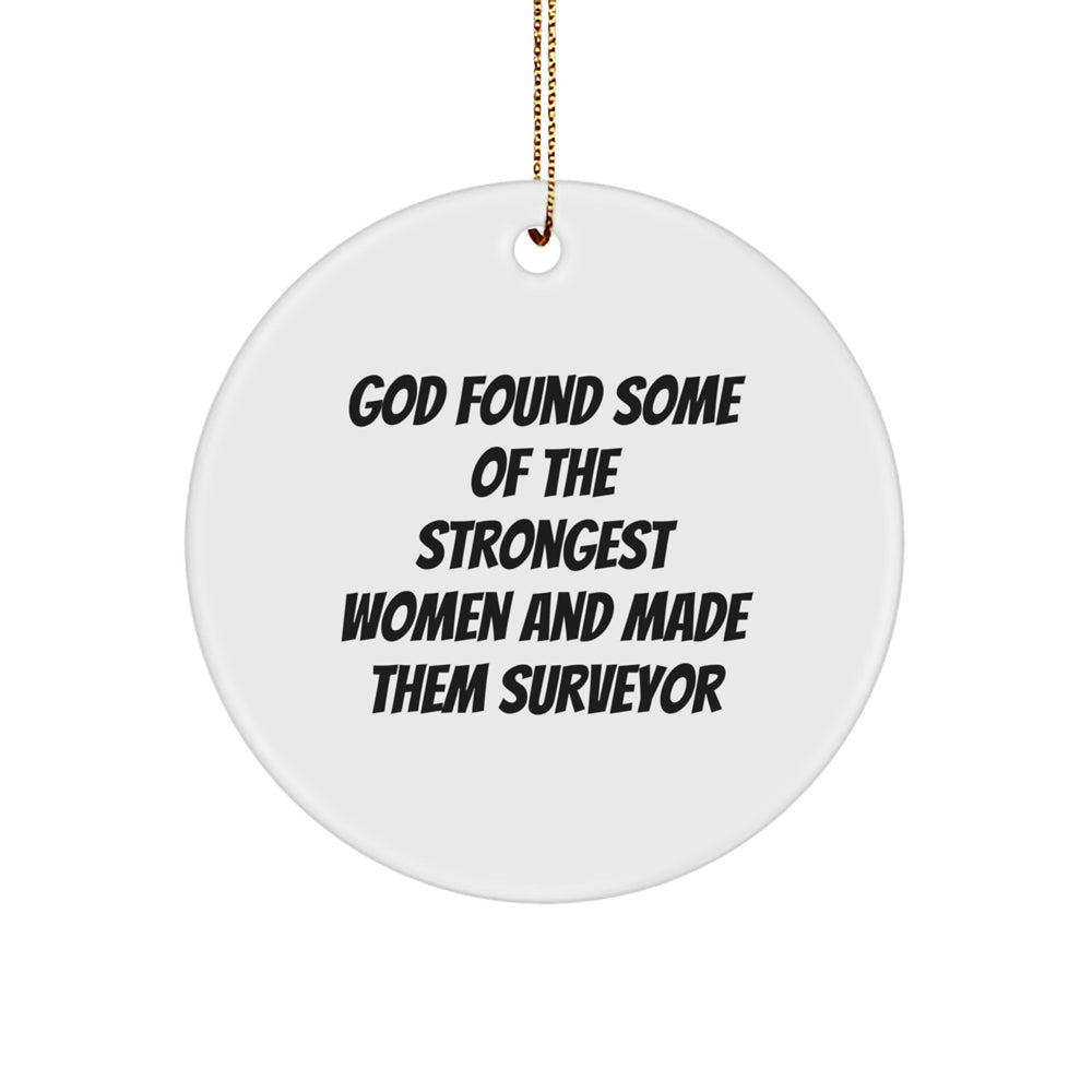 Funny Surveyor Gifts from Men to Women, Cute Circle Ornament for Surveyor Friends, Christmas Unique Gifts - Image 1