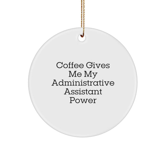 Funny Administrative Assistant Gifts for Office - Christmas Unique Circle Ornament from Friends - Image 1