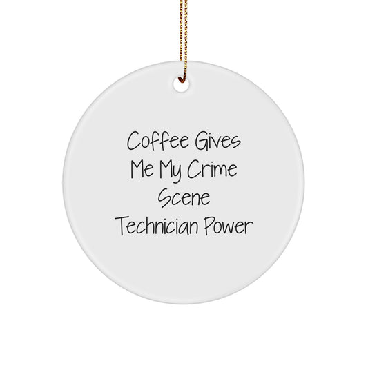 Funny Crime Scene Technician Circle Ornaments Gifts from Men for Christmas Unique Presents - Image 1