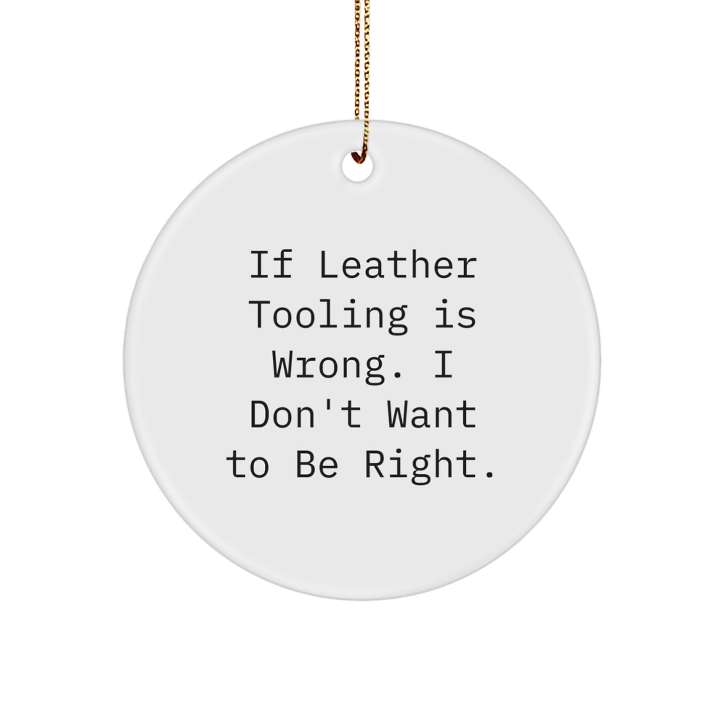 Unique Leather Tooling Circle Ornament Gifts from Friends Christmas - Image 1