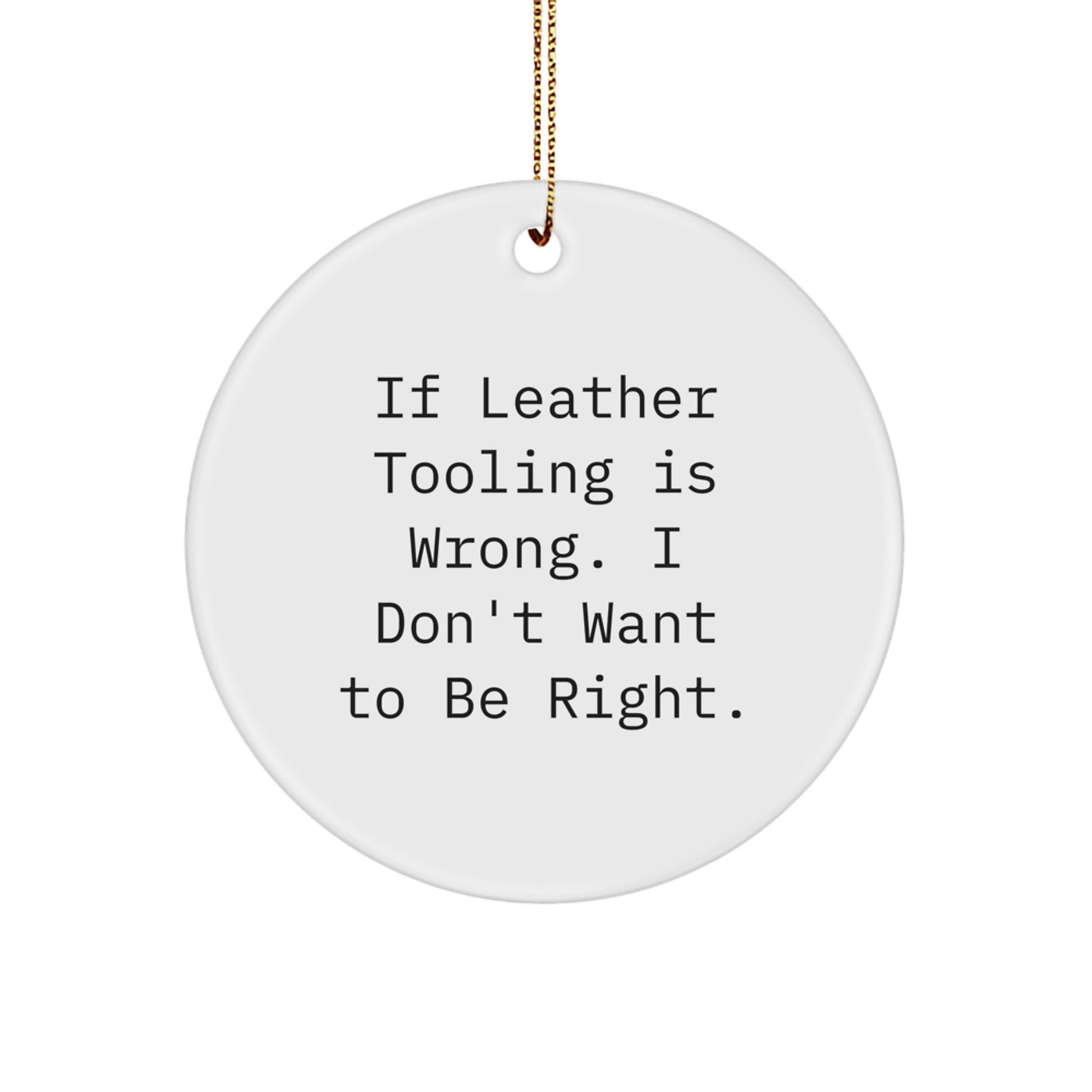 Unique Leather Tooling Circle Ornament Gifts from Friends Christmas - Image 1