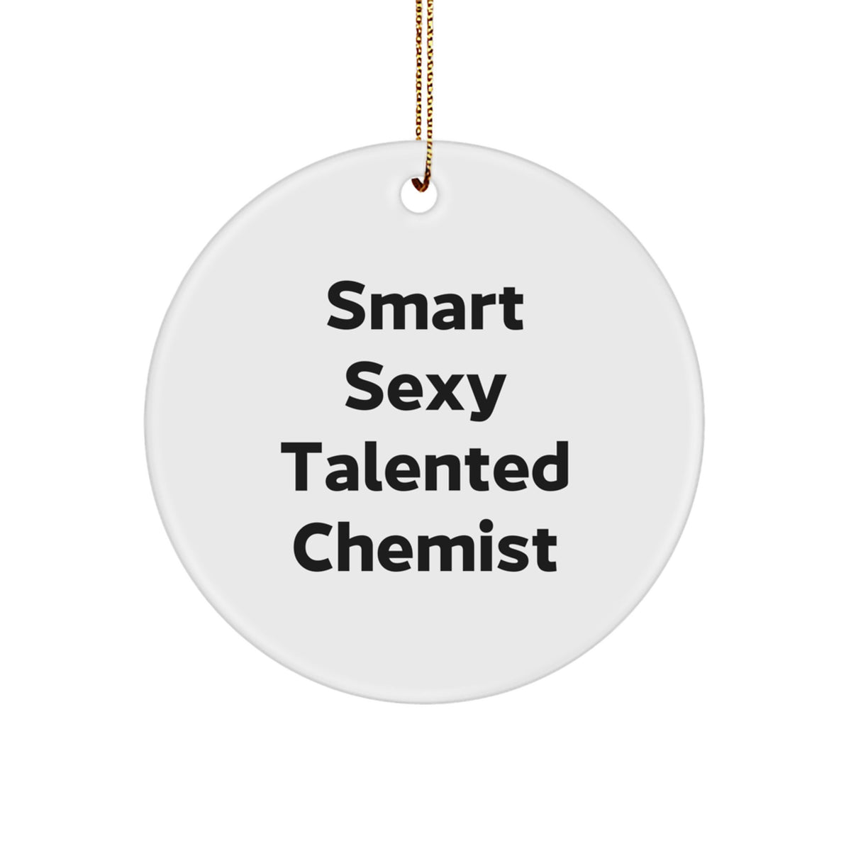 Funny Smart Sexy Talented Chemist Christmas Unique Gifts from Friends for Men Women Coworkers Family Circle Ornament - Image 1