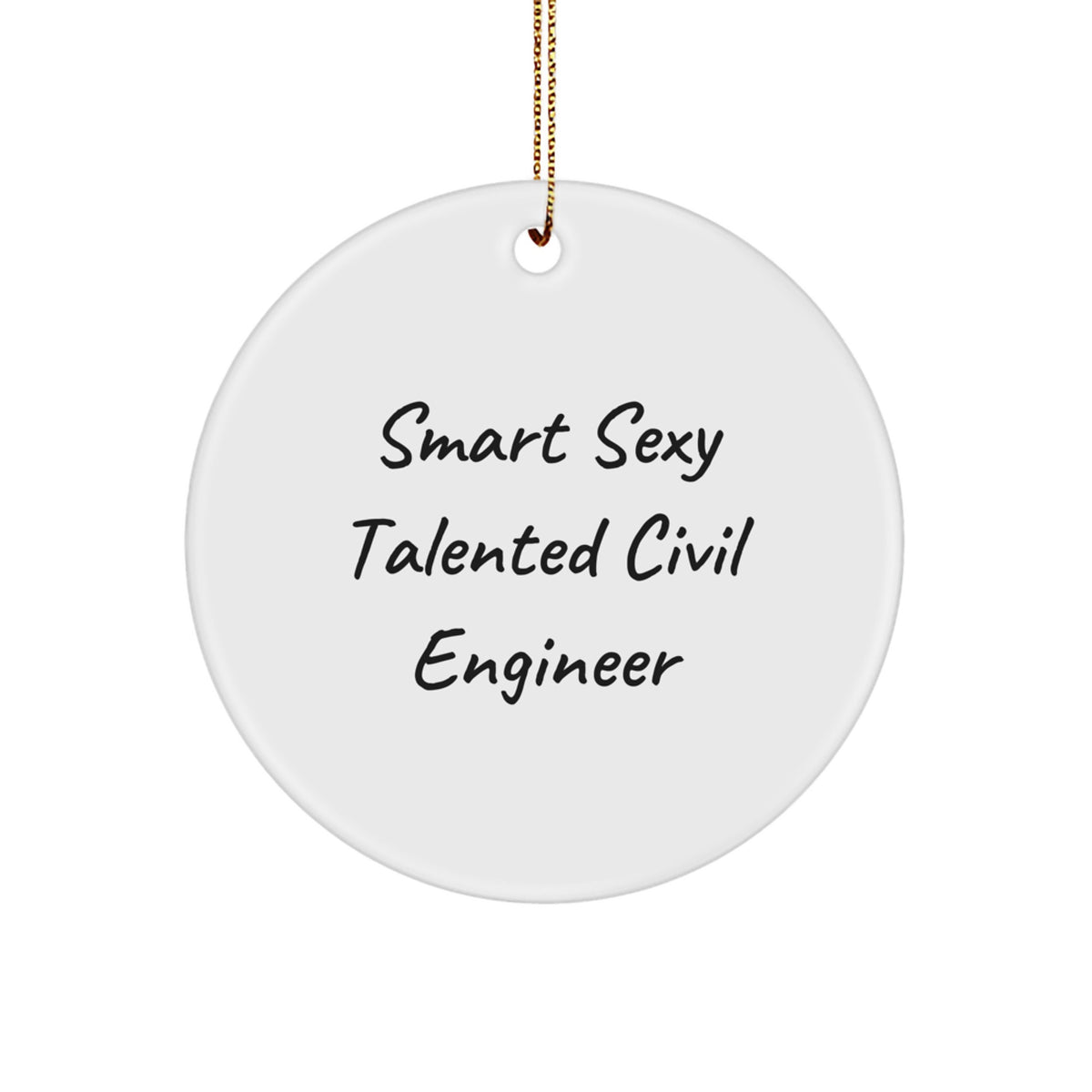 Smart Sexy Talented Civil Engineer Circle Ornament - Gifts from Family to Civil Engineer Friend - Image 1