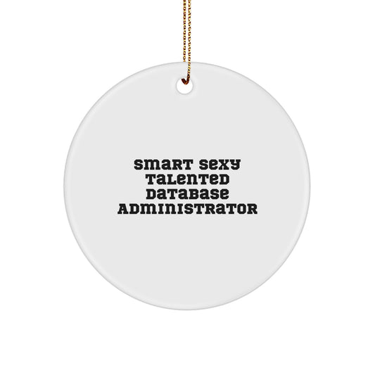 Funny Database Administrator Gifts for the Smart Sexy Talented - Christmas Unique Circle Ornament Gifts from Friends - Image 1