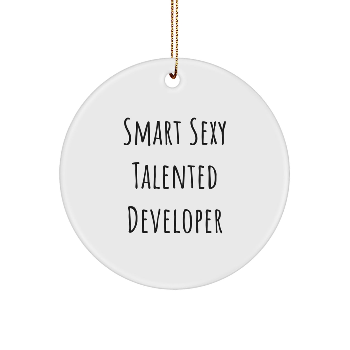 Christmas Unique Gifts from Friends for Smart Sexy Talented Developers - Funny Circle Ornament - Image 1
