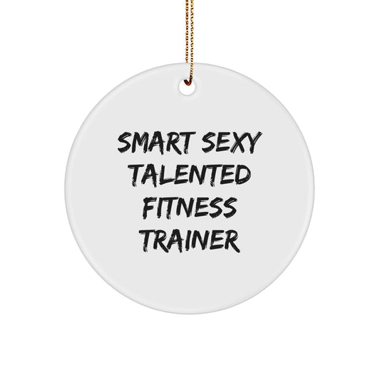 Funny Fitness Trainer Christmas Circle Ornament Gifts from Friends and Family - Image 1