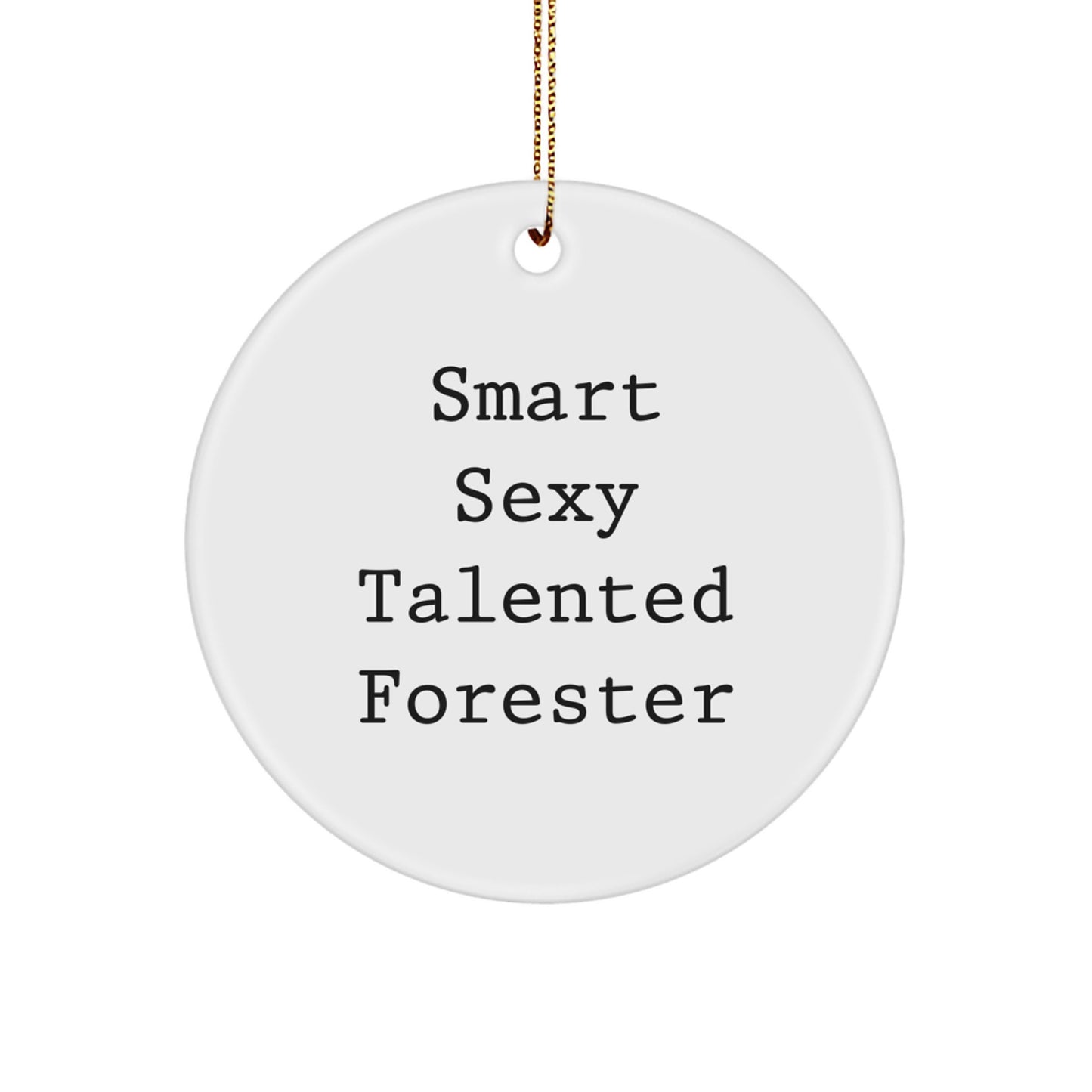 Funny 'Smart Sexy Talented' Forester Circle Ornament Gifts from Friends and Family for Christmas Unique Presents - Image 1