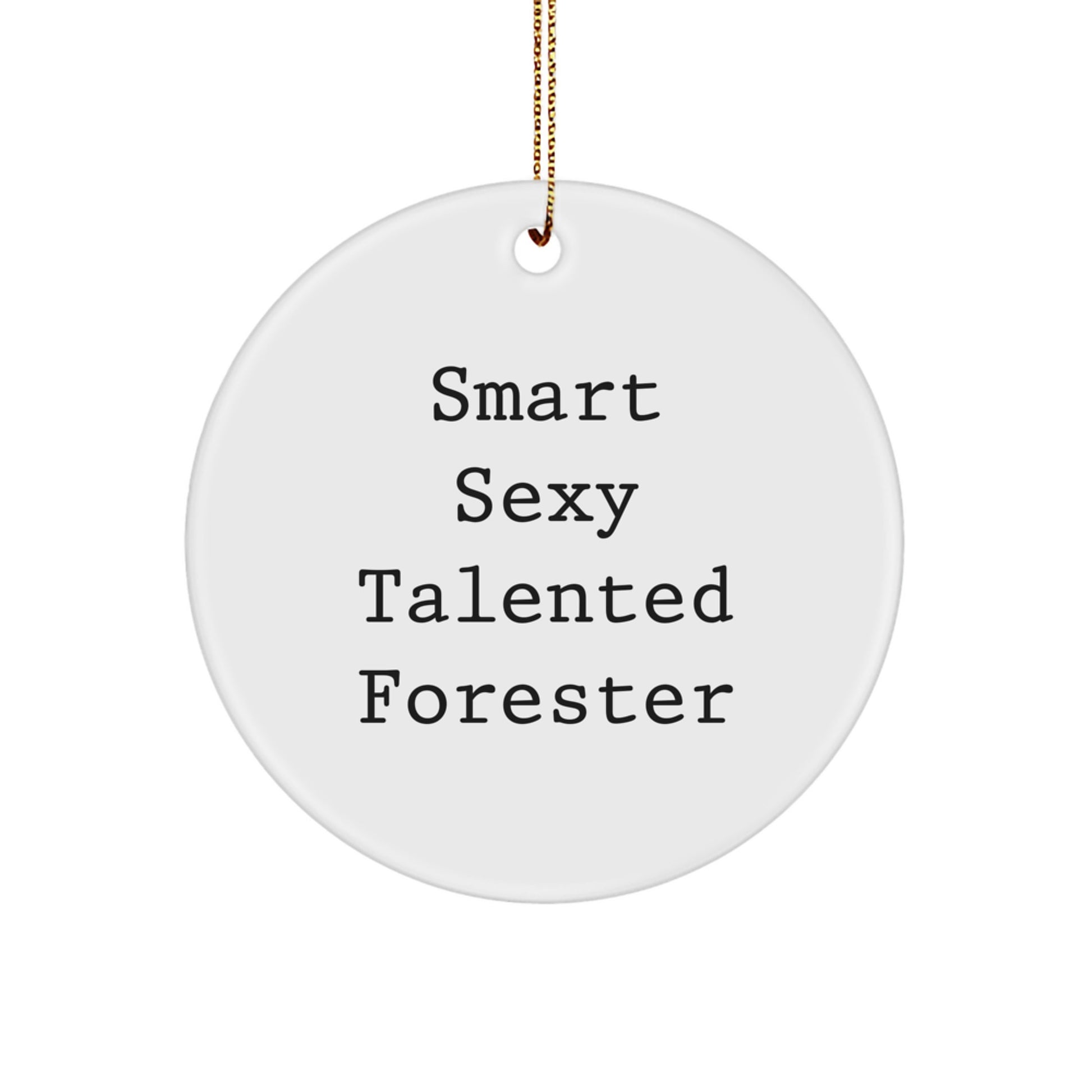 Funny 'Smart Sexy Talented' Forester Circle Ornament Gifts from Friends and Family for Christmas Unique Presents - Image 1
