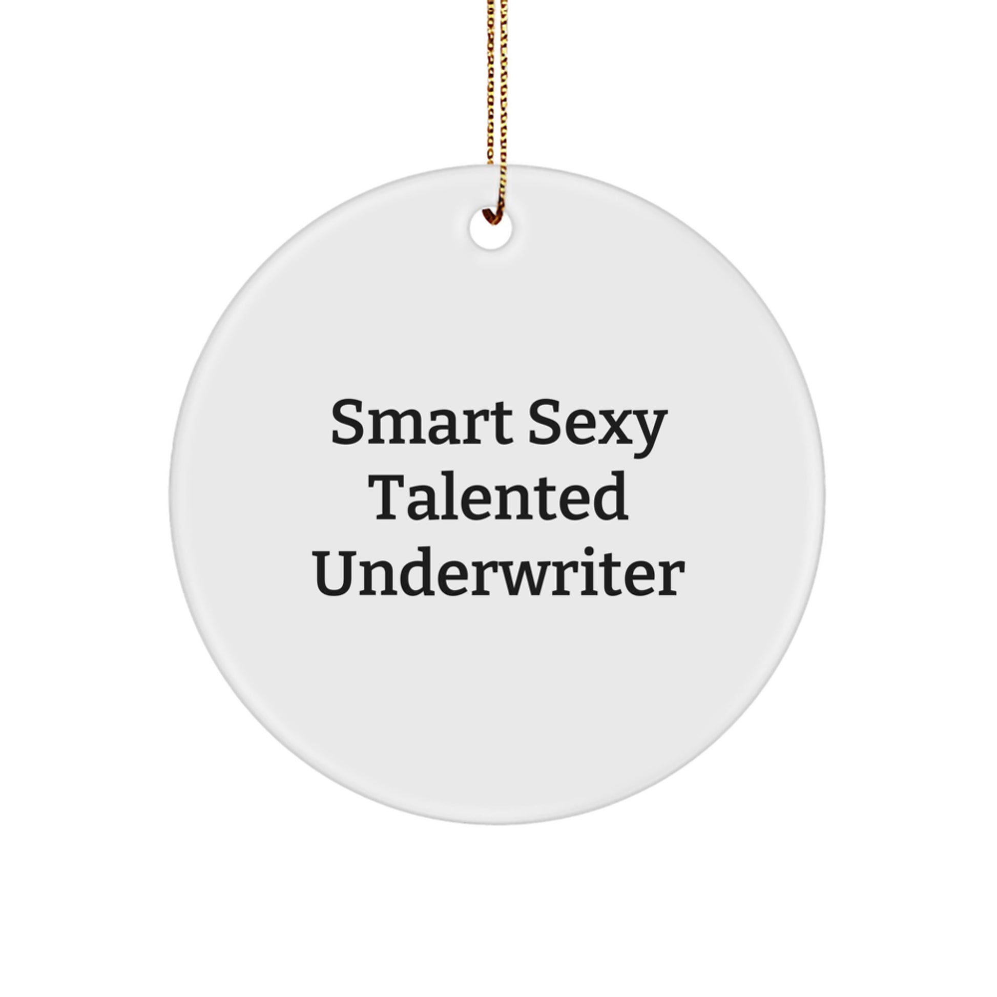 Funny Underwriter Circle Ornament, Smart Sexy Talented Underwriter Quote, Christmas Unique Gifts from Friends, Circle Ornament for Underwriter, Underwriter Gifts - Image 1