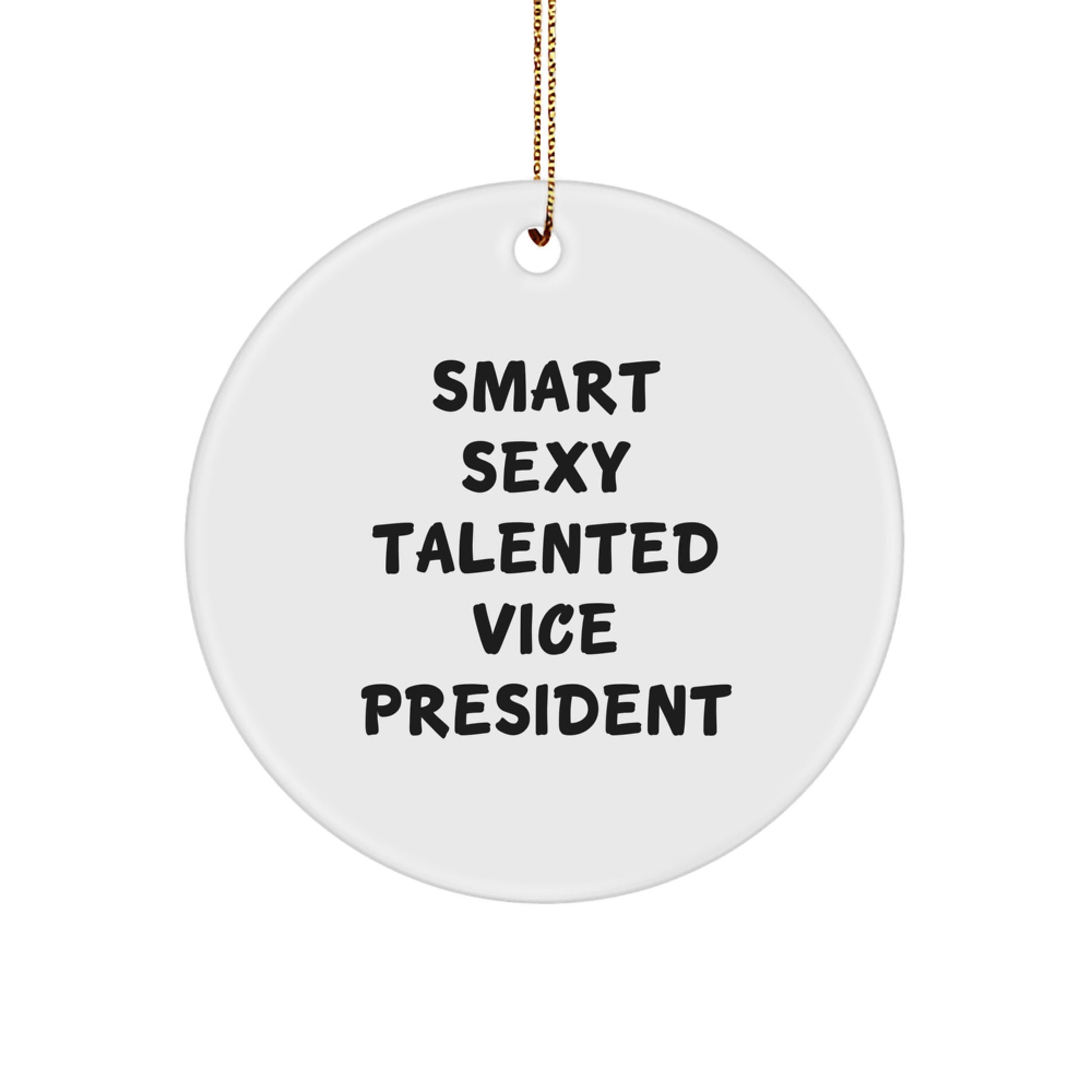 Funny Vice President Gifts from Friends for Christmas Unique Circle Ornament Smart Sexy Talented - Image 1