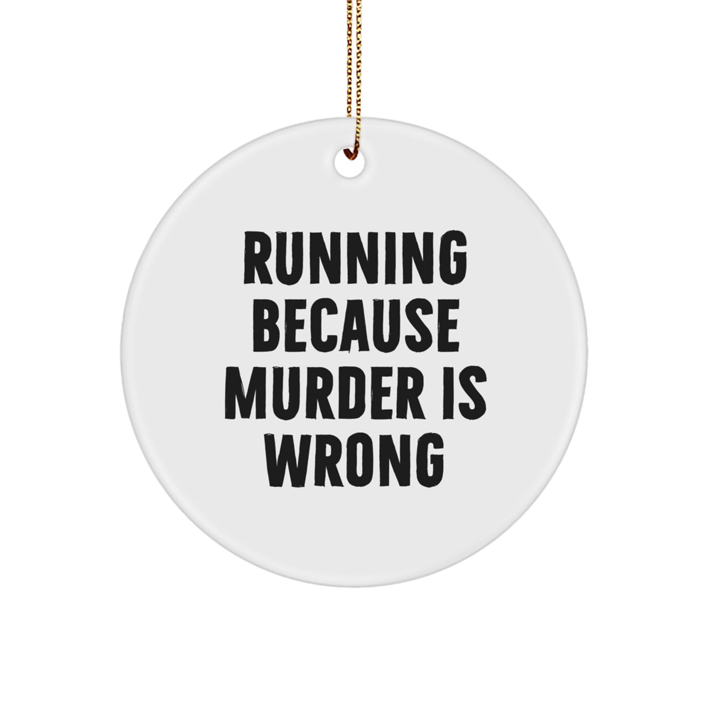 Funny Running-Themed Circle Ornament for Christmas Unique Gifts from Friends to Running Lovers - Image 1