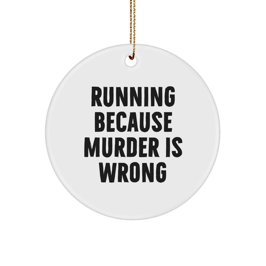 Funny Running-Themed Circle Ornament for Christmas Unique Gifts from Friends to Running Lovers - Image 1
