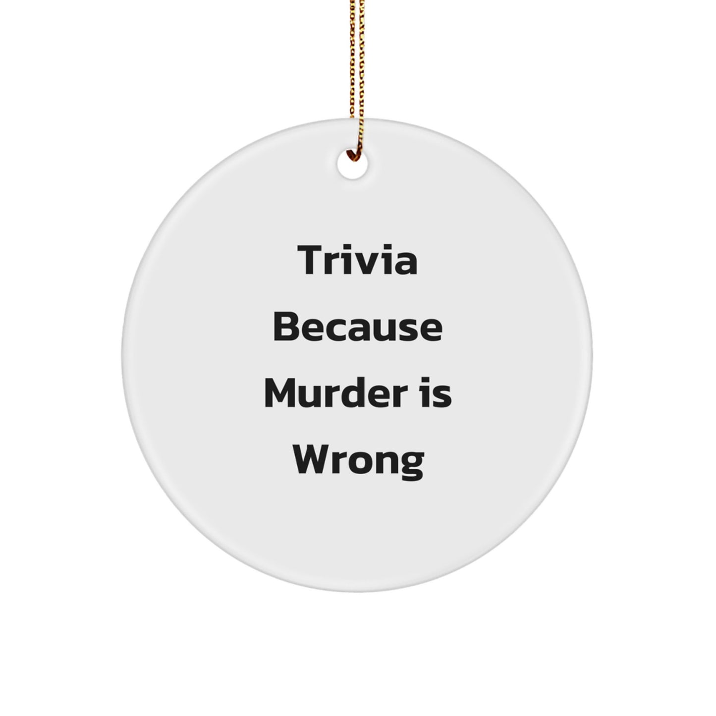 Funny Trivia Circle Ornament for Trivia Enthusiasts Gifts from Friends, Perfect for Christmas Decorations - Image 1