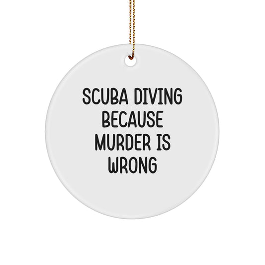 Scuba Diving Gifts for Men, Unique Scuba Diving Circle Ornament Christmas Decor, Funny Scuba Diving Quote Gifts from Friends - Image 1