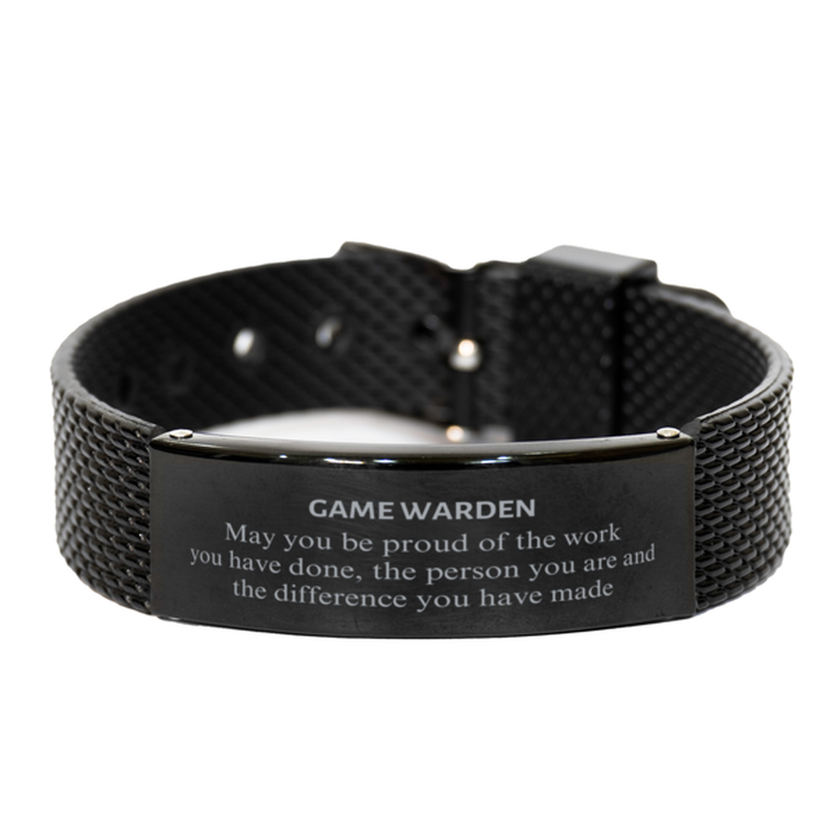 Game Warden May you be proud of the work you have done, Retirement Game Warden Black Shark Mesh Bracelet for Colleague Appreciation Gifts Amazing for Game Warden