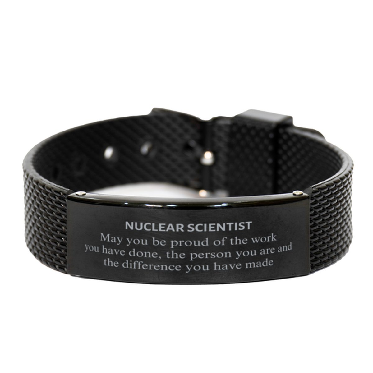 Nuclear Scientist Black Shark Mesh Bracelet - May You Be Proud | Retirement Gift