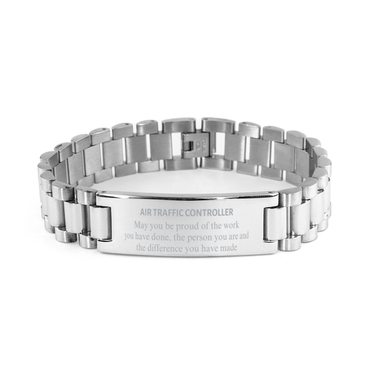 Air Traffic Controller Stainless Steel Bracelet - Proud of Your Work | Retirement Gift