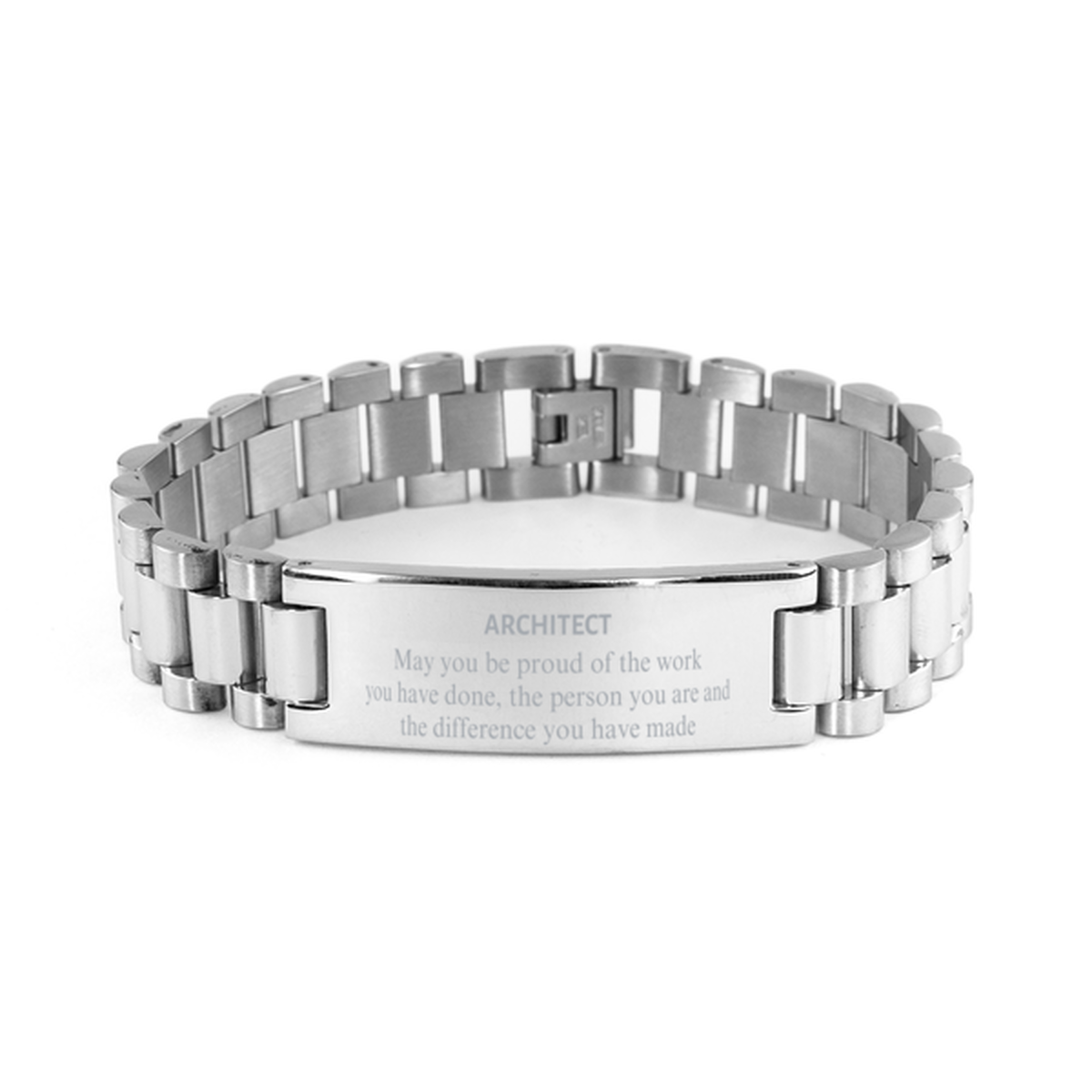 Architect May you be proud of the work you have done, Retirement Architect Ladder Stainless Steel Bracelet for Colleague Appreciation Gifts Amazing for Architect