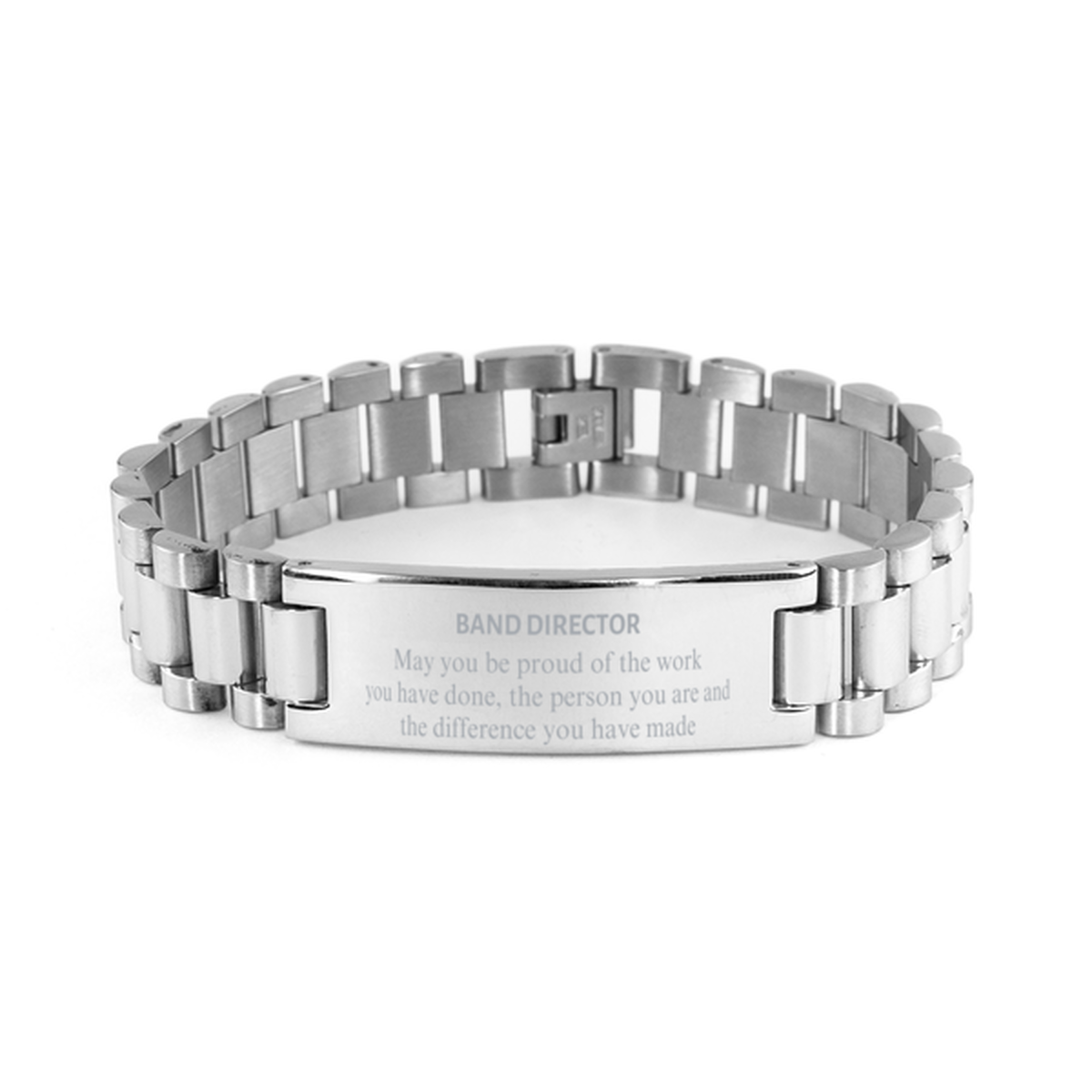 Band Director May you be proud of the work you have done, Retirement Band Director Ladder Stainless Steel Bracelet for Colleague Appreciation Gifts Amazing for Band Director