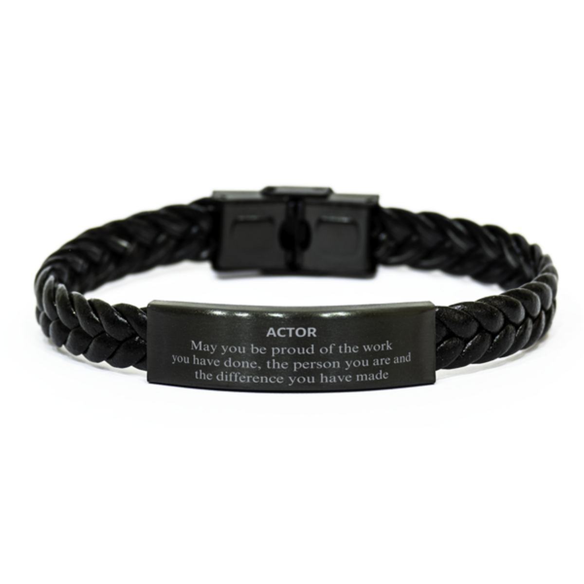 Actor Braided Leather Bracelet - May You Be Proud | Retirement Gift