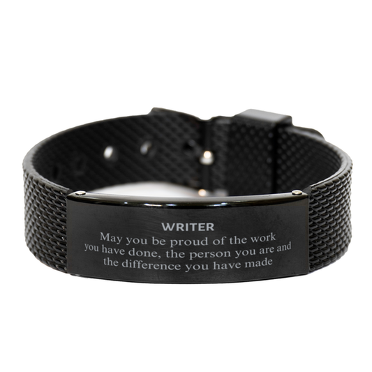 Writer Black Shark Mesh Bracelet - May You Be Proud Design | Retirement Gift