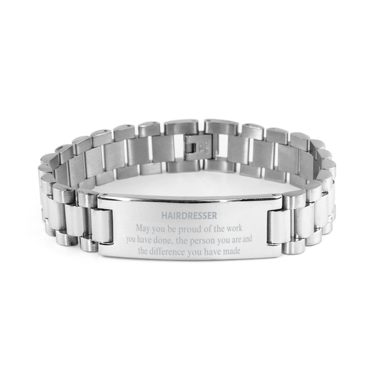 Hairdresser May you be proud of the work you have done, Retirement Hairdresser Ladder Stainless Steel Bracelet for Colleague Appreciation Gifts Amazing for Hairdresser