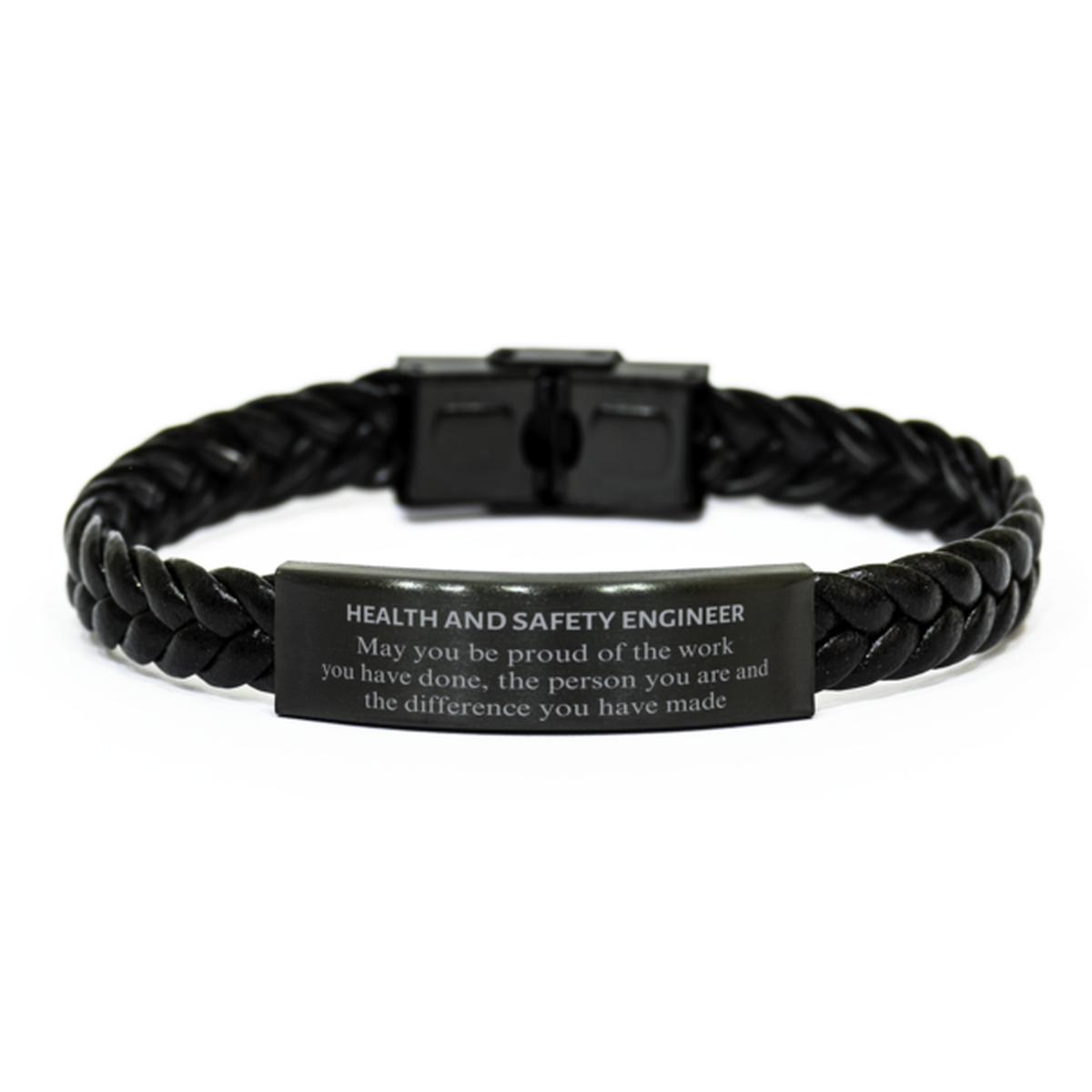 Health and Safety Engineer May you be proud of the work you have done, Retirement Health and Safety Engineer Braided Leather Bracelet for Colleague Appreciation Gifts Amazing for Health and Safety Engineer