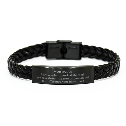 Mortician Classic Braided Leather Bracelet - May You Be Proud | Retirement Gift
