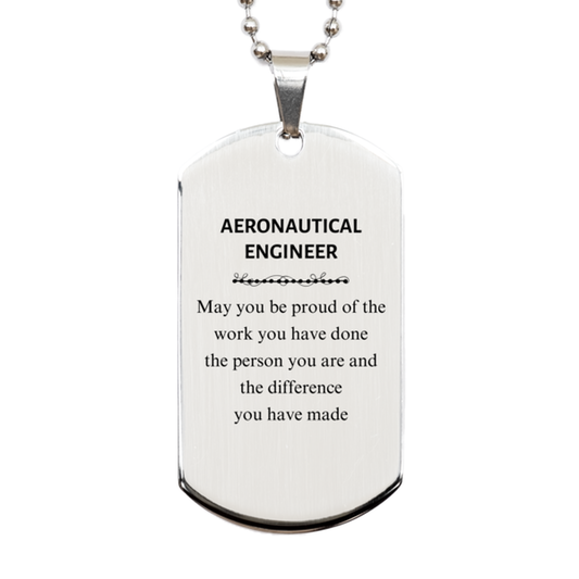 Aeronautical Engineer Silver Dog Tag Necklace - May You Be Proud | Retirement Gift