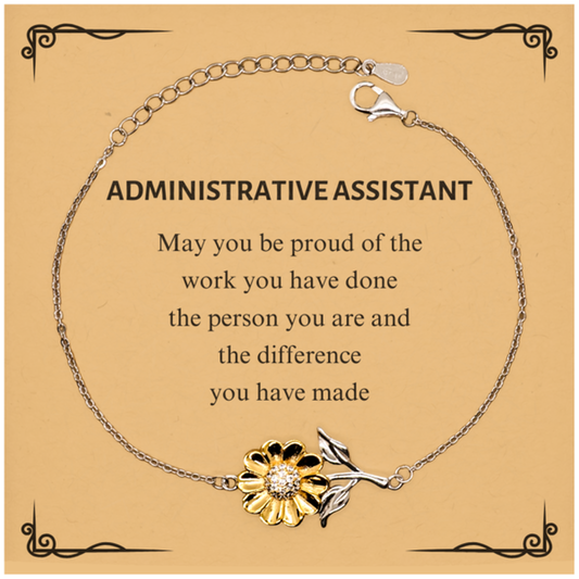 Administrative Assistant Sunflower Bracelet - May You Be Proud | Retirement Gift