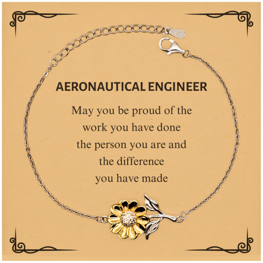Aeronautical Engineer Sunflower Bracelet - Proud of Your Journey | Retirement Gift