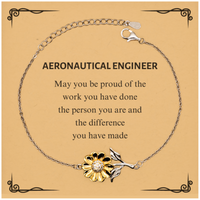 Load image into Gallery viewer, Aeronautical Engineer Sunflower Bracelet - Proud of Your Journey | Retirement Gift
