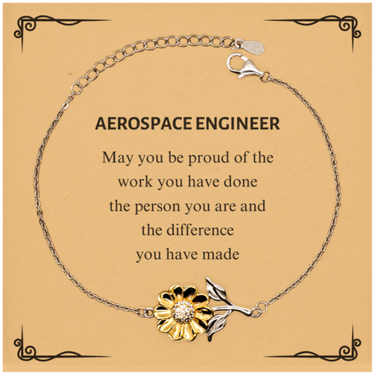 Aerospace Engineer Sunflower Bracelet - May You Be Proud | Retirement Gift