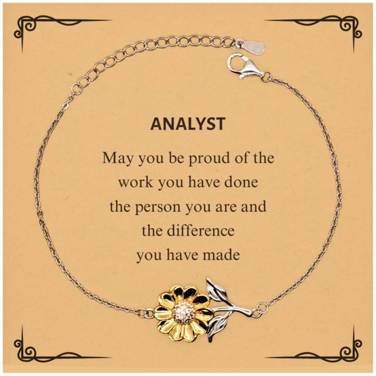 Analyst Sunflower Bracelet - May You Be Proud | Retirement Gift