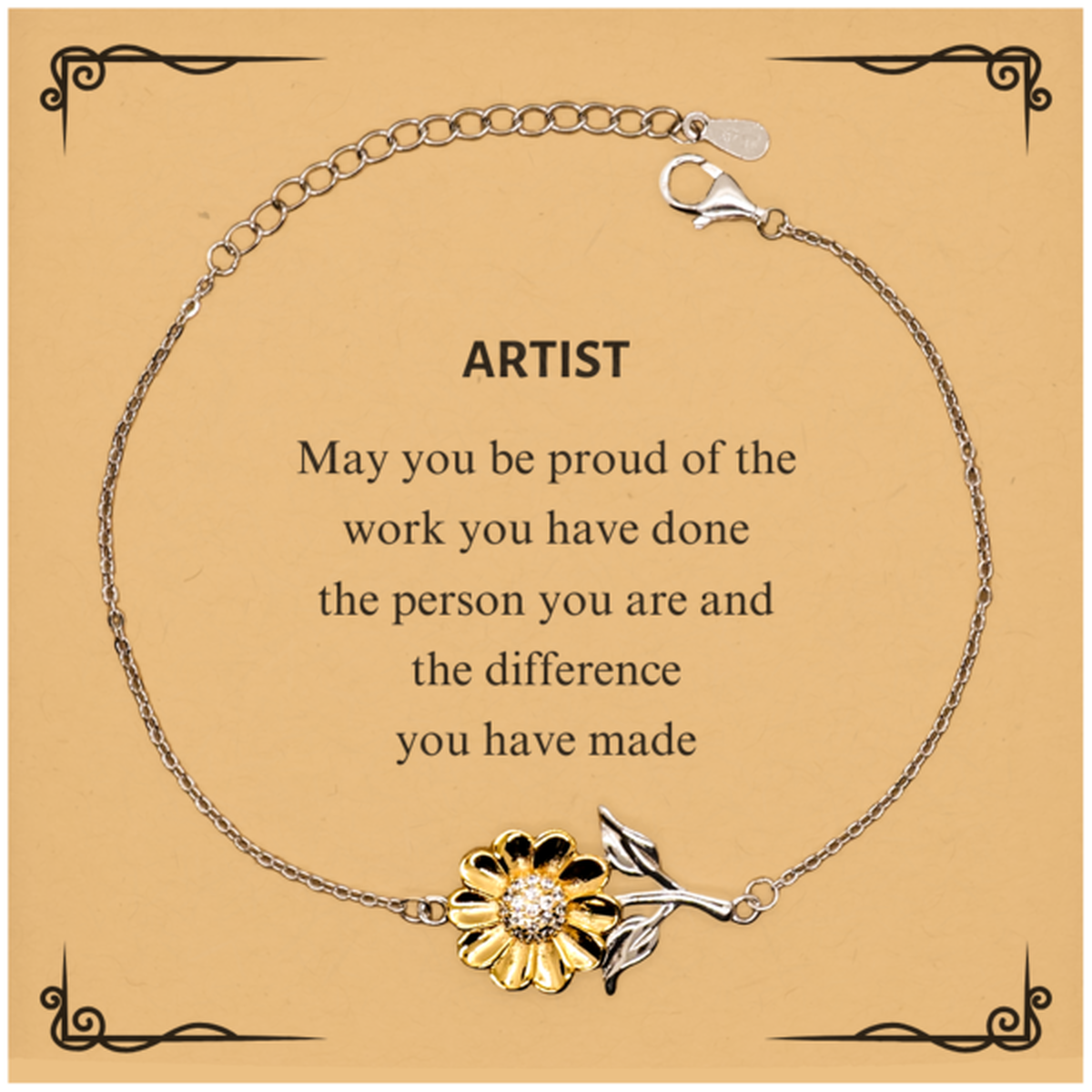 Artist Sunflower Bracelet - May You Be Proud of Your Work | Retirement Gift