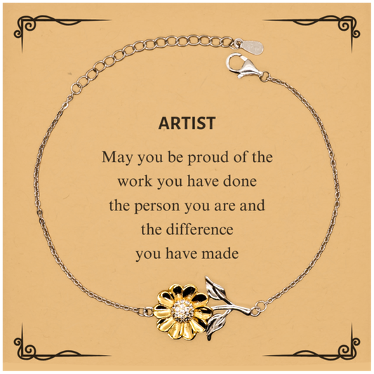 Artist Sunflower Bracelet - May You Be Proud of Your Work | Retirement Gift