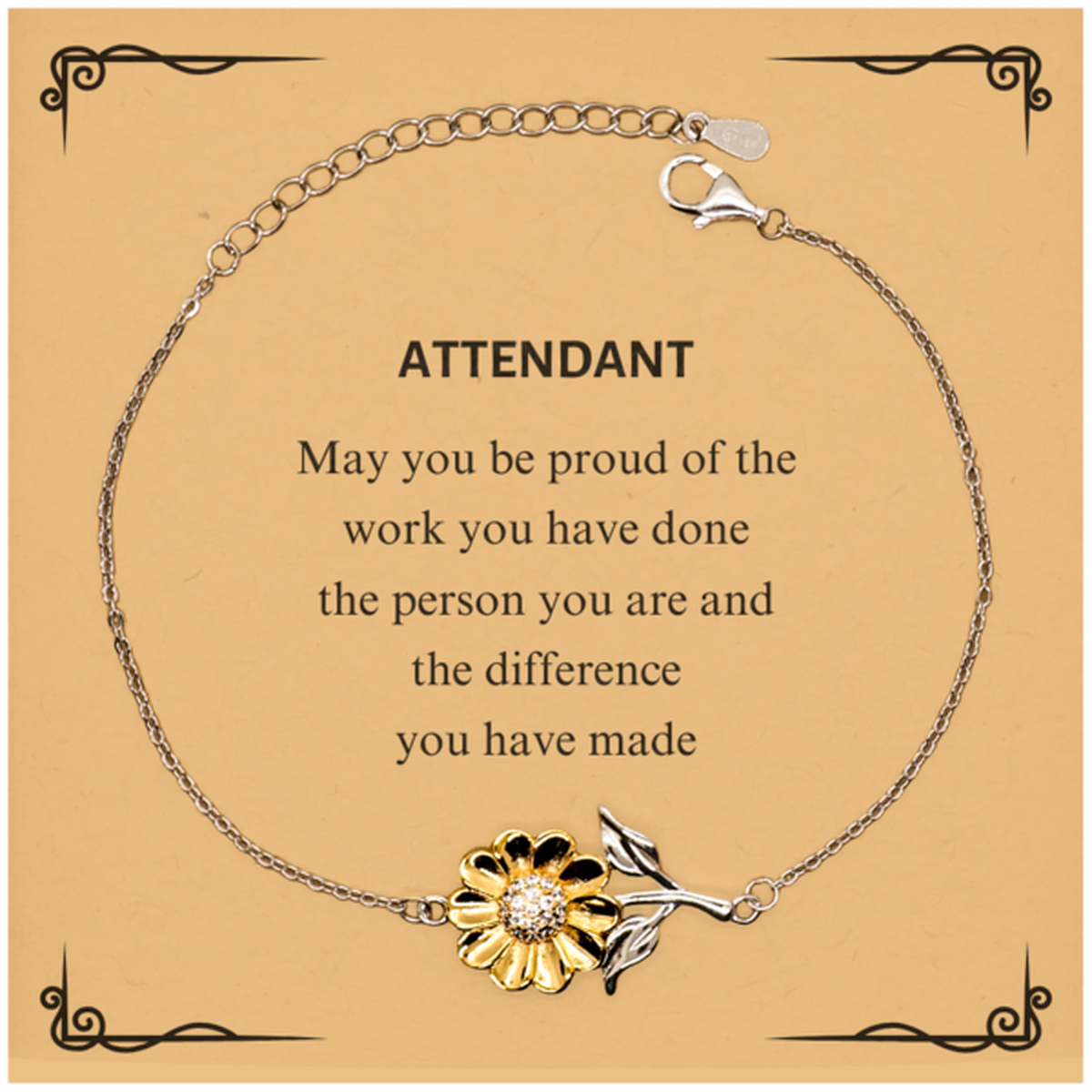 Attendant Sunflower Bracelet - May You Be Proud Design | Retirement Gift