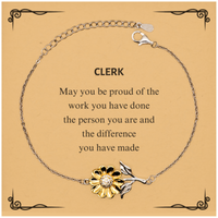 Load image into Gallery viewer, Clerk Sunflower Bracelet - May You Be Proud of Your Work | Retirement Gift
